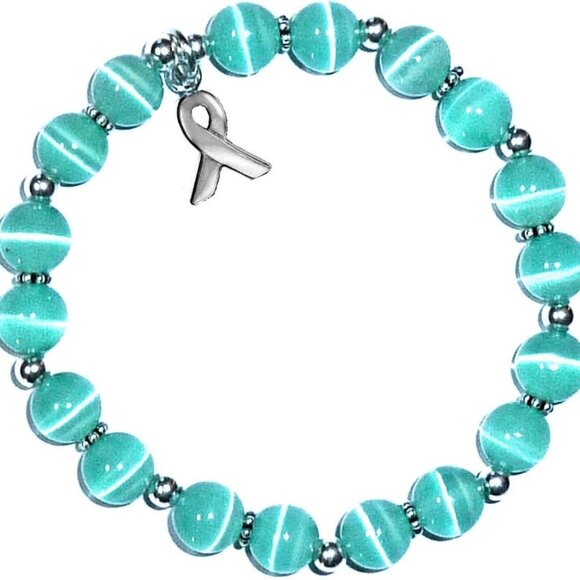 Jewelry - Cancer Awareness Silver Bracelet Women’s Stretch Cord Fits Most Wrists